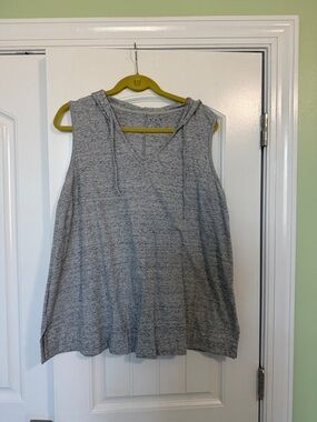Lane Bryant Light Heather Gray Sleeveless Hooded Tank